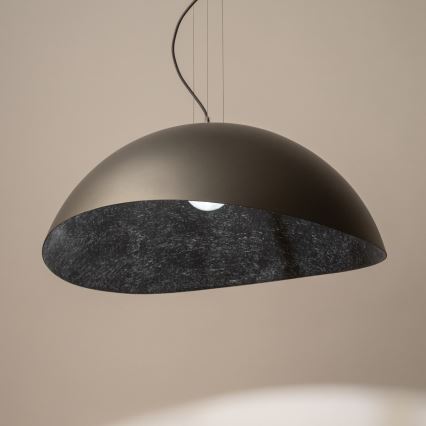 Ljuskrona med textilsladd SOLARIS 1xE27/60W/230V diameter 89 cm silver/svart