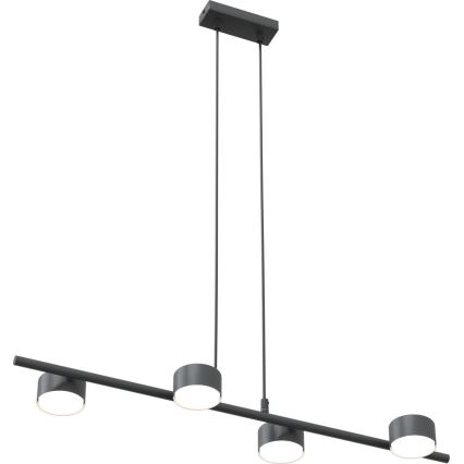 Ljuskrona med textilsladd SORA 4xGX53/12W/230V svart