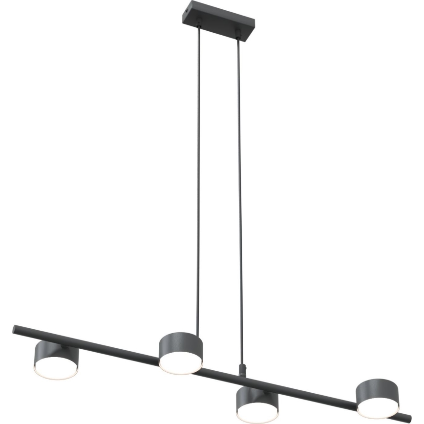 Ljuskrona med textilsladd SORA 4xGX53/12W/230V svart