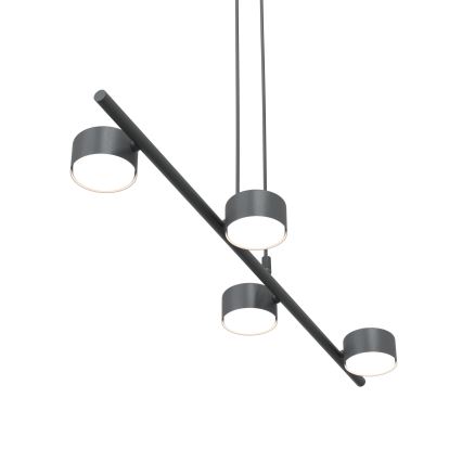Ljuskrona med textilsladd SORA 4xGX53/12W/230V svart