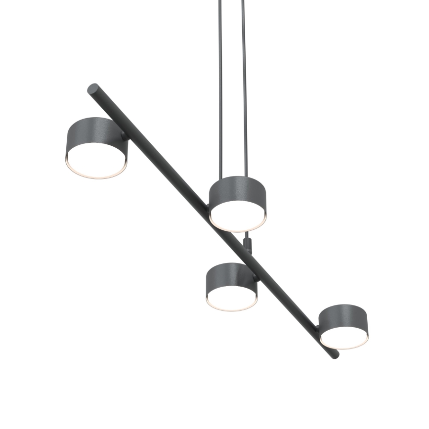 Ljuskrona med textilsladd SORA 4xGX53/12W/230V svart