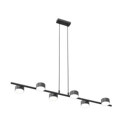 Ljuskrona med textilsladd SORA 6xGX53/12W/230V svart