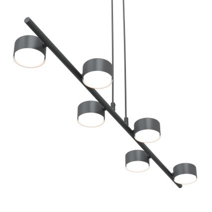 Ljuskrona med textilsladd SORA 6xGX53/12W/230V svart