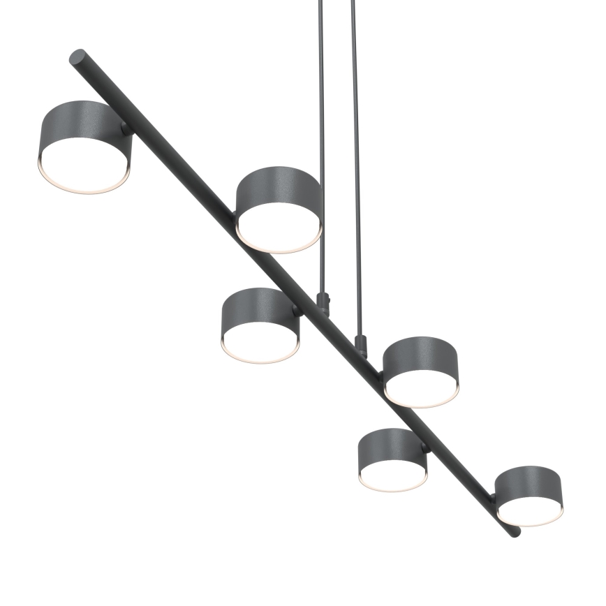 Ljuskrona med textilsladd SORA 6xGX53/12W/230V svart
