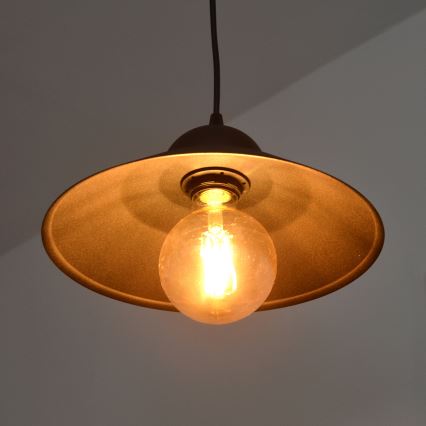 Ljuskrona med textilsladd SORAPIS 1xE27/15W/230V svart