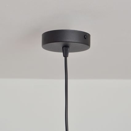 Ljuskrona med textilsladd SORAPIS 1xE27/15W/230V svart