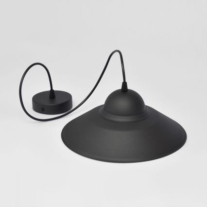Ljuskrona med textilsladd SORAPIS 1xE27/15W/230V svart