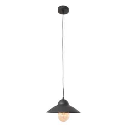 Ljuskrona med textilsladd SORAPIS 1xE27/15W/230V svart