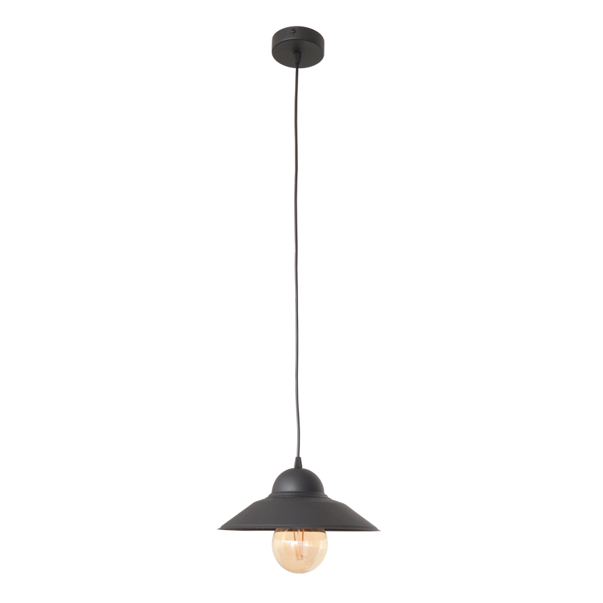Ljuskrona med textilsladd SORAPIS 1xE27/15W/230V svart