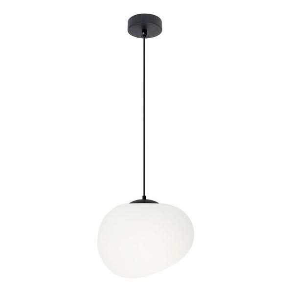 Ljuskrona med textilsladd STONES 1xE27/40W/230V diameter 20 cm