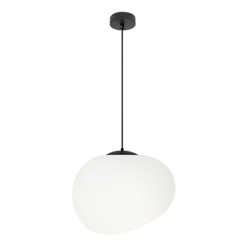 Ljuskrona med textilsladd STONES 1xE27/40W/230V diameter 25 cm