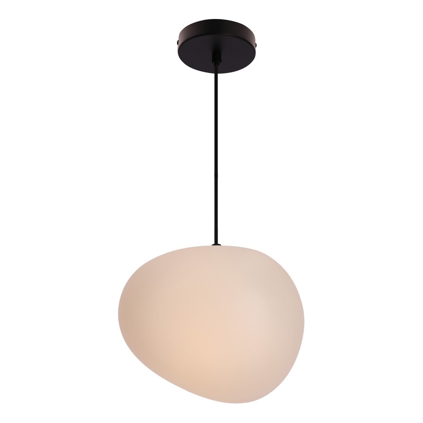 Ljuskrona med textilsladd STONES 1xE27/40W/230V diameter 25 cm