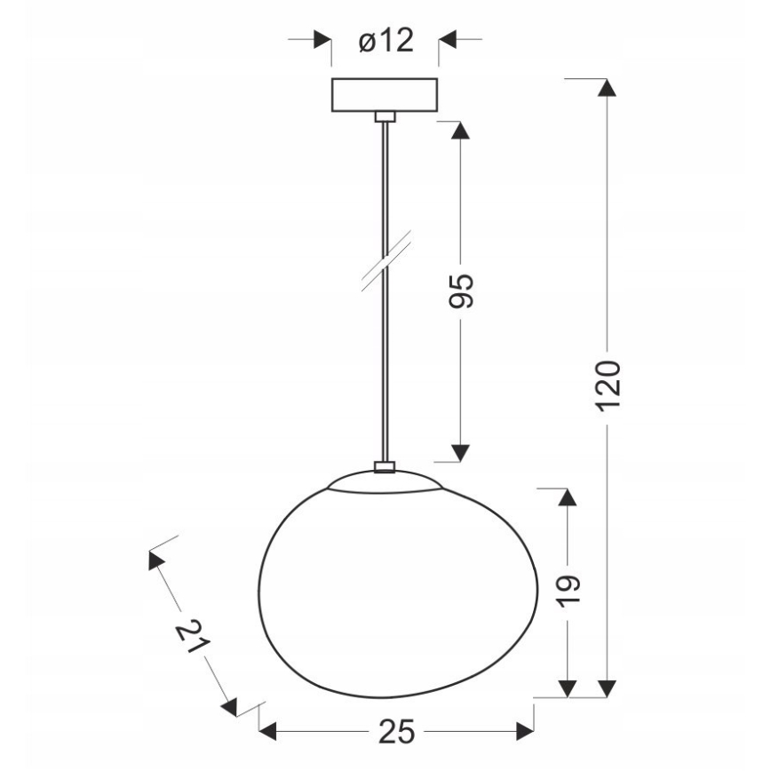 Ljuskrona med textilsladd STONES 1xE27/40W/230V diameter 25 cm