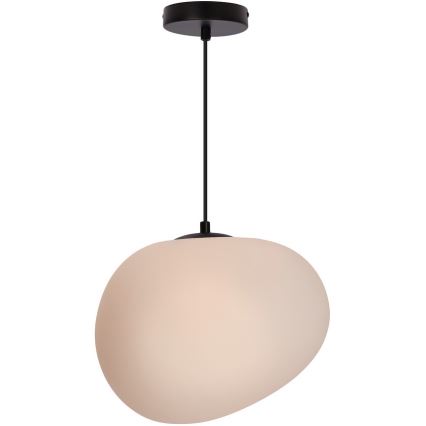 Ljuskrona med textilsladd STONES 1xE27/40W/230V diameter 30 cm