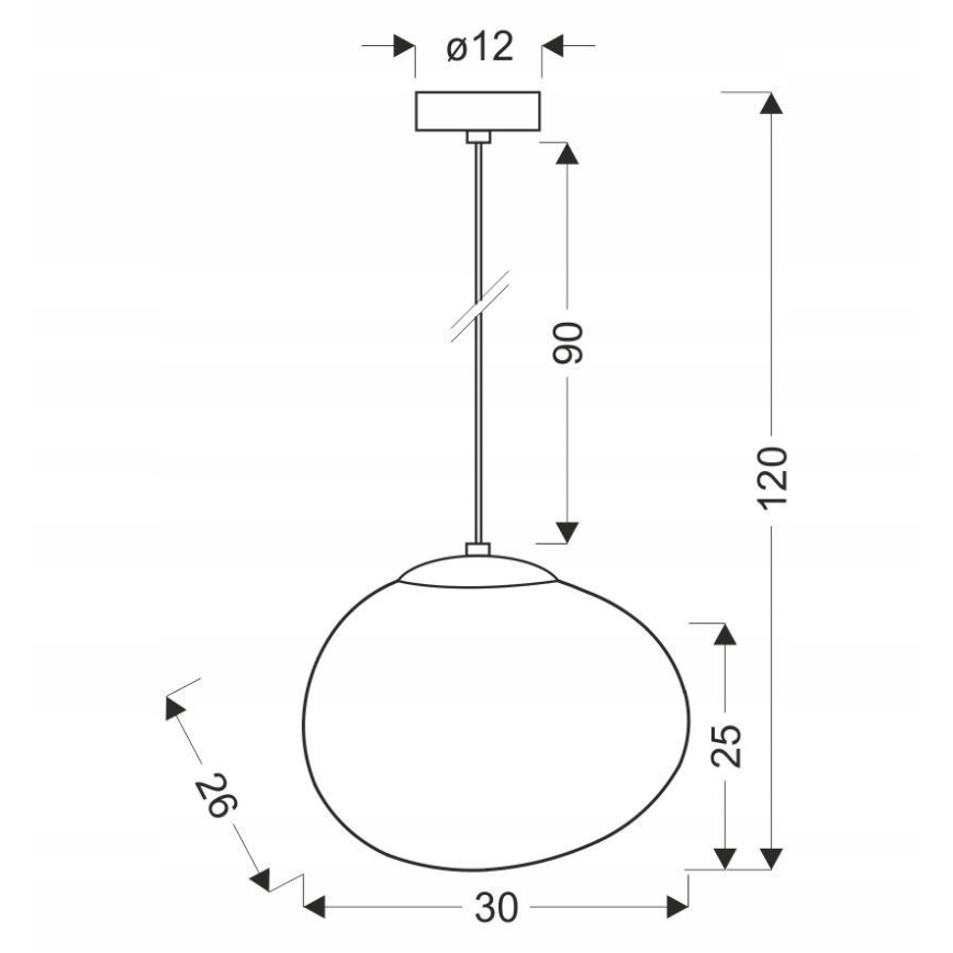 Ljuskrona med textilsladd STONES 1xE27/40W/230V diameter 30 cm