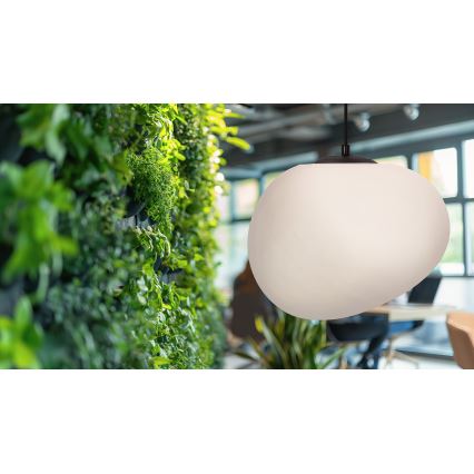 Ljuskrona med textilsladd STONES 1xE27/40W/230V diameter 30 cm