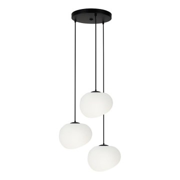 Ljuskrona med textilsladd STONES 3xE27/40W/230V