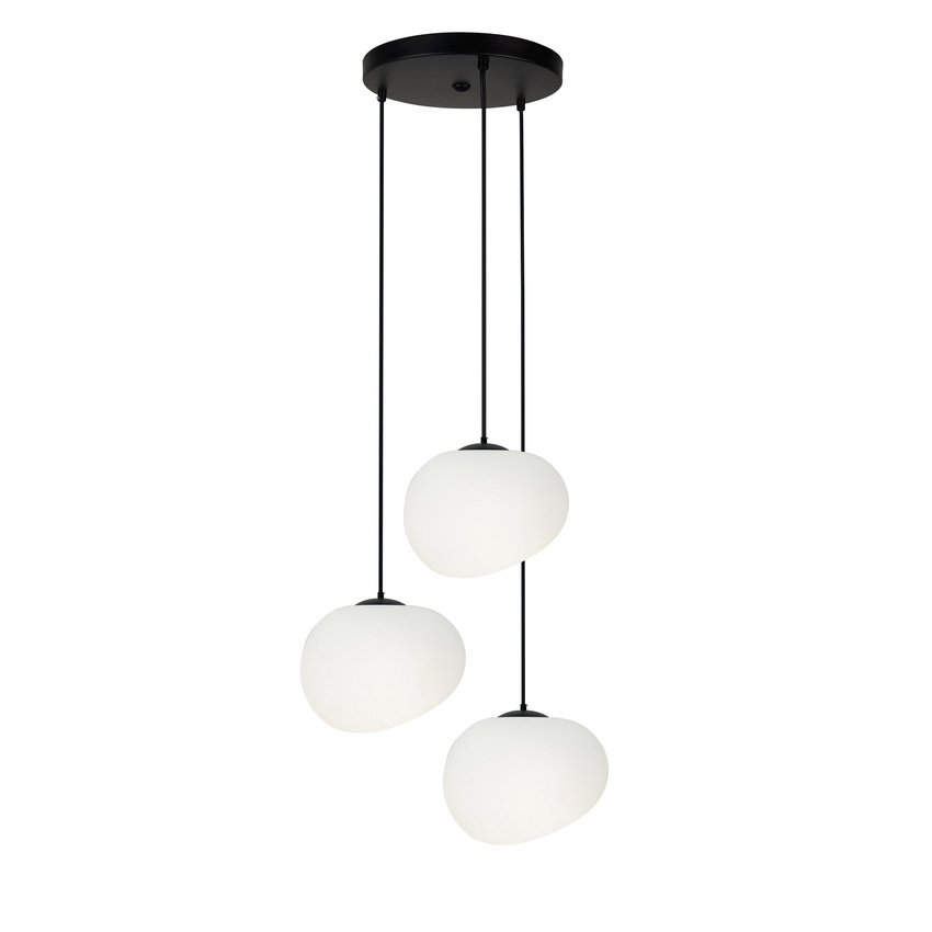 Ljuskrona med textilsladd STONES 3xE27/40W/230V