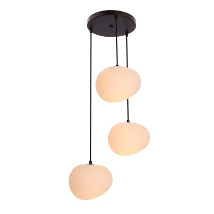 Ljuskrona med textilsladd STONES 3xE27/40W/230V