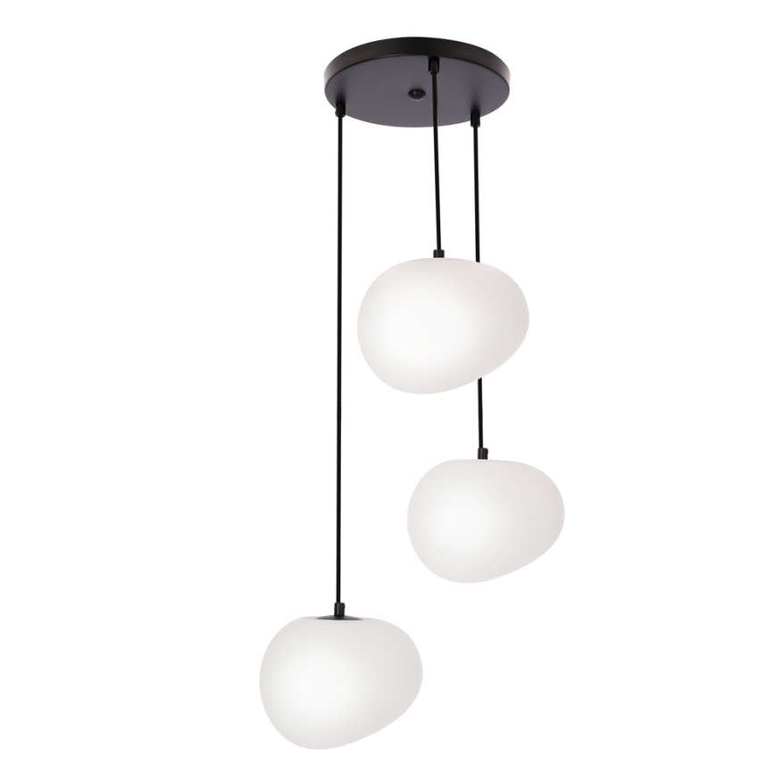 Ljuskrona med textilsladd STONES 3xE27/40W/230V