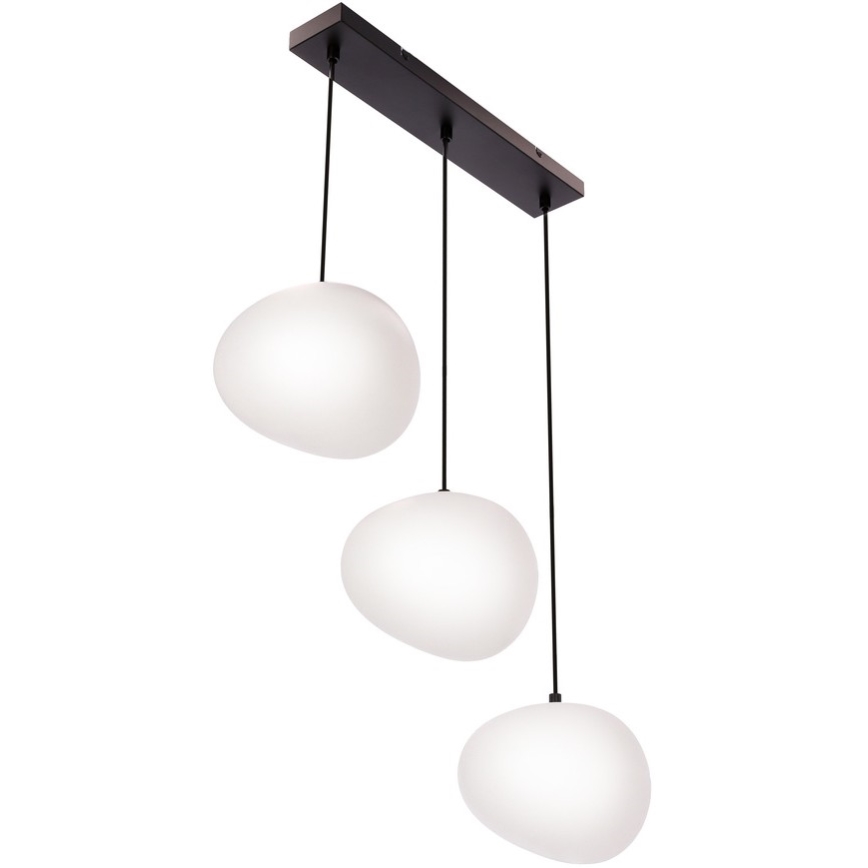 Ljuskrona med textilsladd STONES 3xE27/40W/230V