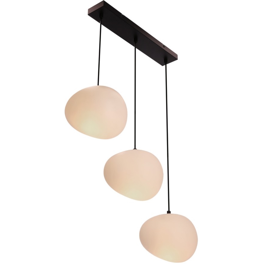 Ljuskrona med textilsladd STONES 3xE27/40W/230V
