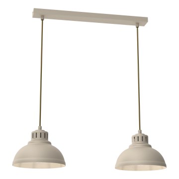 Ljuskrona med textilsladd SVEN 2xE27/15W/230V beige
