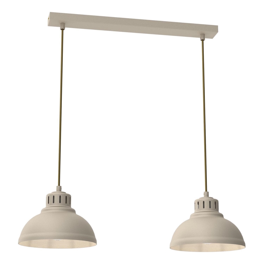 Ljuskrona med textilsladd SVEN 2xE27/15W/230V beige