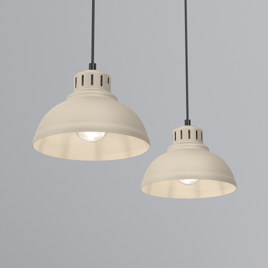 Ljuskrona med textilsladd SVEN 2xE27/15W/230V beige