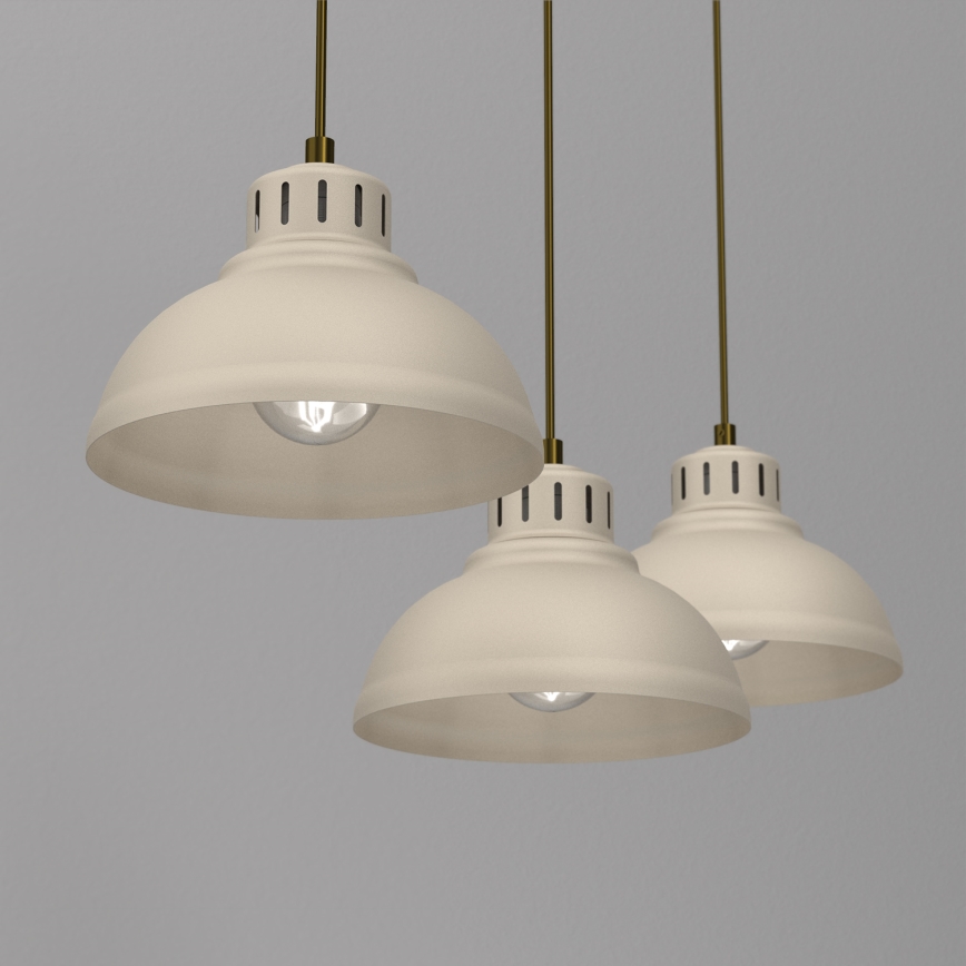 Ljuskrona med textilsladd SVEN 3xE27/15W/230V beige