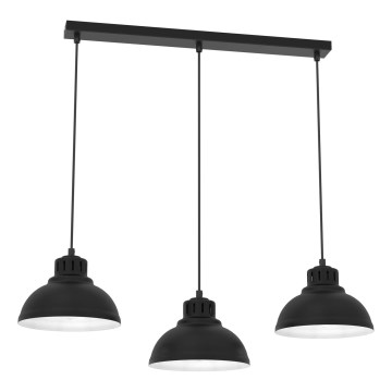 Ljuskrona med textilsladd SVEN 3xE27/15W/230V svart