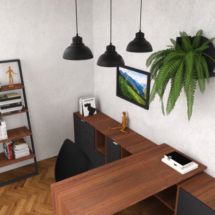 Ljuskrona med textilsladd SVEN 3xE27/15W/230V svart