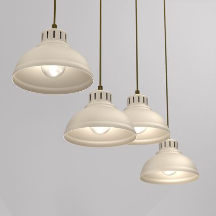 Ljuskrona med textilsladd SVEN 4xE27/15W/230V beige