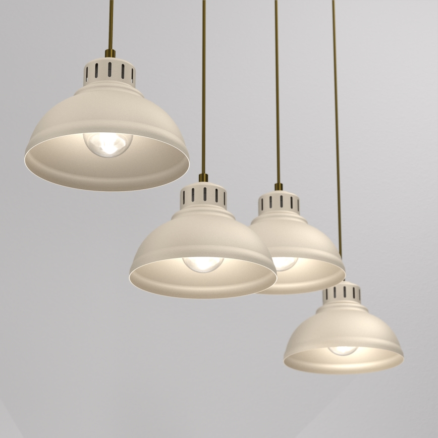 Ljuskrona med textilsladd SVEN 4xE27/15W/230V beige