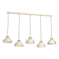 Ljuskrona med textilsladd SVEN 5xE27/15W/230V beige