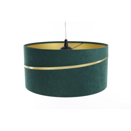 Ljuskrona med textilsladd SWING 1xE27/60W/230V grön/guld