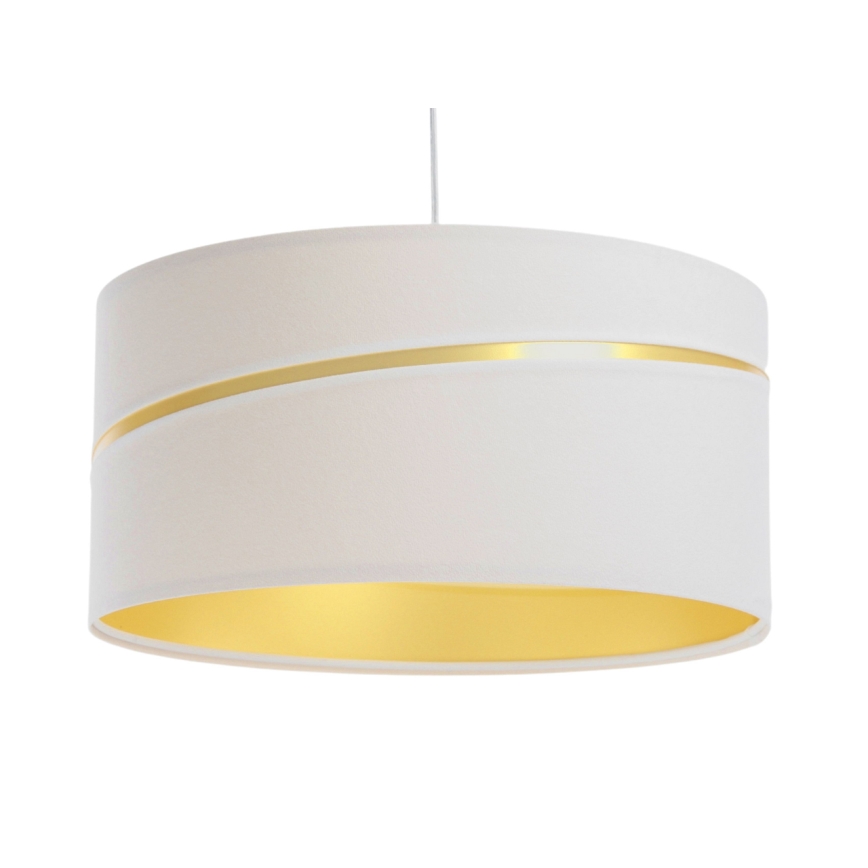 Ljuskrona med textilsladd SWING 1xE27/60W/230V vit/guld