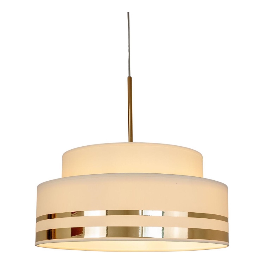 Ljuskrona med textilsladd TAMI 1xE27/60W/230V beige/guld