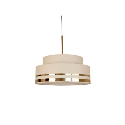 Ljuskrona med textilsladd TAMI 1xE27/60W/230V beige/guld