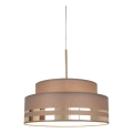 Ljuskrona med textilsladd TAMI 1xE27/60W/230V diameter 40 cm brun/guld
