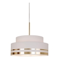 Ljuskrona med textilsladd TAMI 1xE27/60W/230V diameter 40 cm grädde/guld