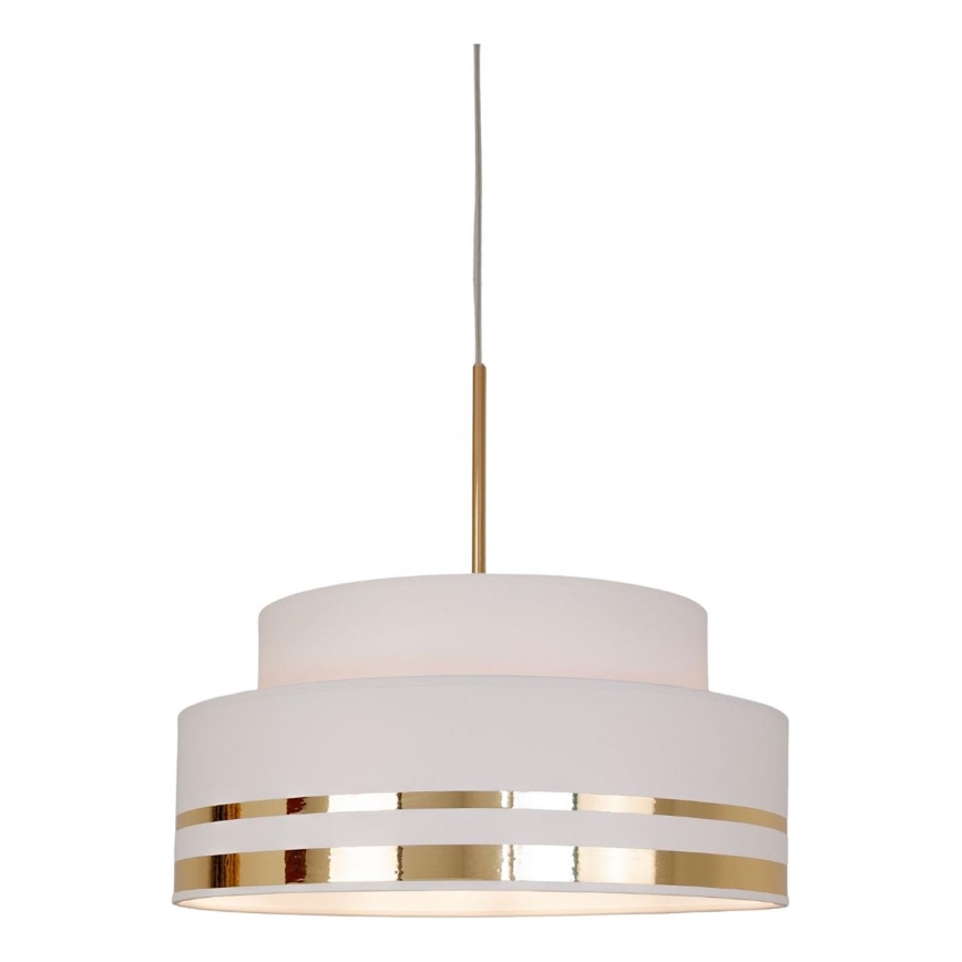 Ljuskrona med textilsladd TAMI 1xE27/60W/230V grädde/guld