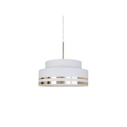 Ljuskrona med textilsladd TAMI 1xE27/60W/230V grädde/guld