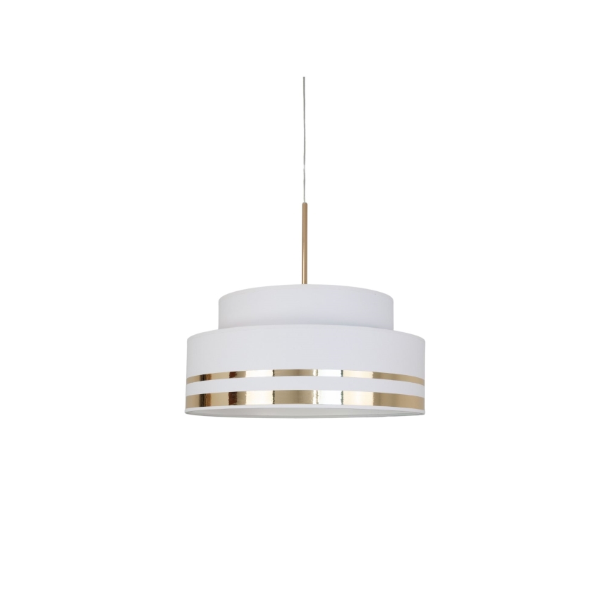 Ljuskrona med textilsladd TAMI 1xE27/60W/230V grädde/guld