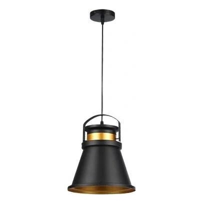 Ljuskrona med textilsladd TAO 1xE27/60W/230V diameter 25 cm svart