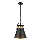 Ljuskrona med textilsladd TAO 1xE27/60W/230V diameter 25 cm svart