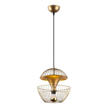 Ljuskrona med textilsladd TELMANDER 1xE27/40W/230V guld