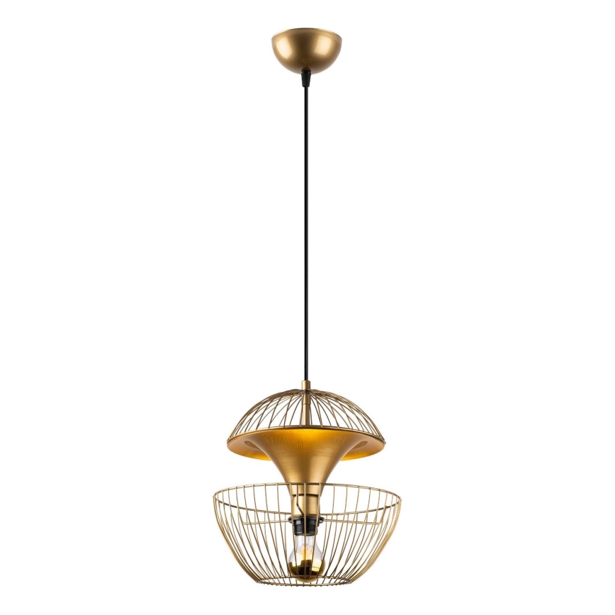Ljuskrona med textilsladd TELMANDER 1xE27/40W/230V guld