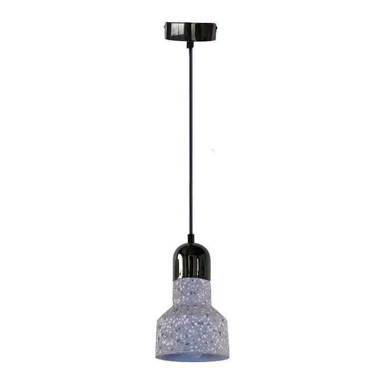 Ljuskrona med textilsladd TERRAZZO 1xE27/60W/230V diameter 12 cm grå