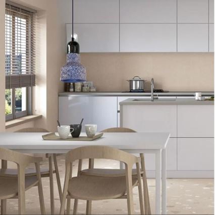 Ljuskrona med textilsladd TERRAZZO 1xE27/60W/230V diameter 12 cm grå